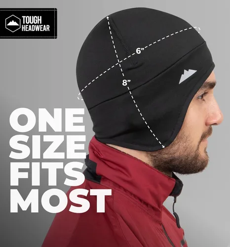 Vista 6 de Tough Headwear Gorras térmicas para casco para hombre, para invierno, gorra de casco y gorras de ciclismo para correr, esquiar, deportes de invierno