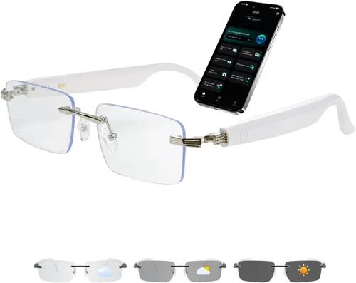 Vista 10 de Lentes inteligentes de traducción AI para hombres y mujeres, lentes que cambian de color, lentes de traducción en tiempo real, traducción de fotos