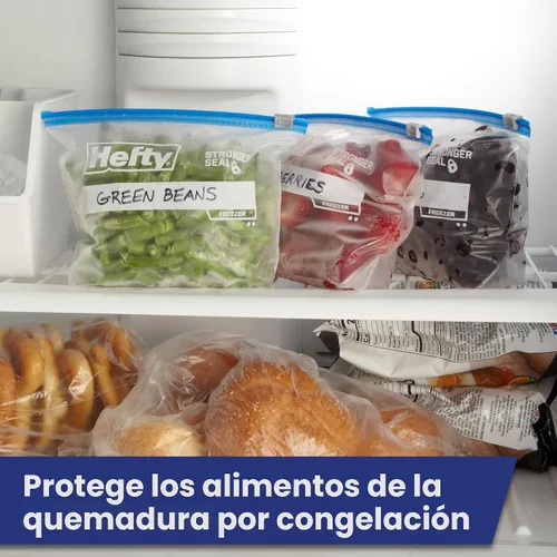 Vista 5 de Hefty Slider - Bolsas de almacenamiento para cocina, cuarto de galón, 15