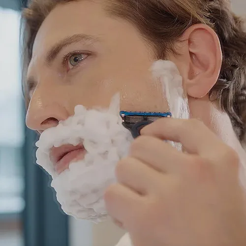 Vista 3 de Bolin Webb Generation Razor & Stand - Maquinillas de afeitar de lujo para hombres con 5 cuchillas Gillette Fusion, afeitadora de aluminio de alta