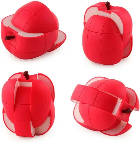 Vista 4 de Cubo de frutas 3D 3×3 Magic Speed Cube Juguetes educativos para niños Puzzle Cube Brain Teaser (manzana)