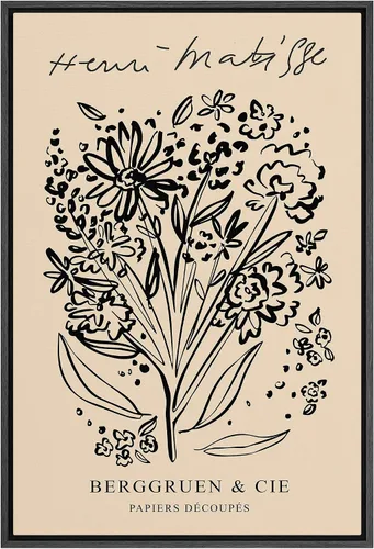 Vista 16 de SIGNLEADER Lienzo enmarcado para pared, paisaje pastel abstracto negro, naturaleza, ilustraciones de área silvestre, arte moderno, decorativo