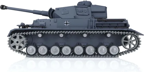 Vista 3 de Toucan RC Hobby Henglong 1/16 7.0 Panzer IV F2 RTR RC Tanque 3859 Metal Pistas Ruedas BB Airsoft Que Disparo Balas BB