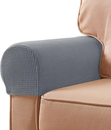 Vista 8 de SUBRTEX Juego de 2 fundas elásticas para brazos de sofá, fundas a cuadros para brazos de sofá, fundas antideslizantes para reposabrazos