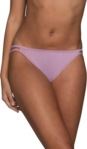 Vista 136 de Vanity Fair Bragas de bikini con tira para mujer, Illumination, con elástico sedoso y ribete de satén Paquete de 3 Negro (Midnight Black)