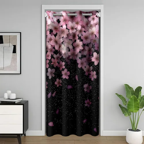 Vista 20 de Erosebridal Cortina opaca para puerta de zorro para niños, bonito diseño de oso bosque, ciervo, para niños y niñas, búho de dibujos animados