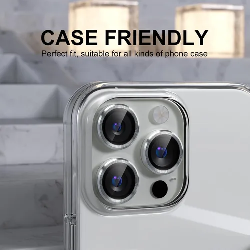 Vista 383 de Choiche Compatible para iPhone 16 Pro/iPhone 16 Pro Max Protector de Lente de Cámara, Vidrio Templado 9H Protector de Pantalla de Cubierta de Cámara