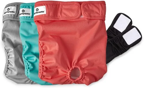 Vista 12 de [Usado] Pet Parents - Pañales lavables para perros (3 unidades), pañales duraderos y de alta calidad para machos y hembras