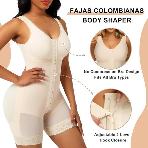 Vista 3 de SHAPERX Fajas colombianas para mujer con control de abdomen, moldeador de cuerpo completo, moldeador de glúteos