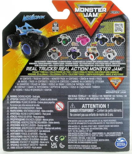 Vista 9 de Monster Jam 2023 Spin Master 1:64 Camión de fundición a presión Serie 31 Legacy Trucks Megalodon