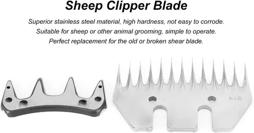 Vista 5 de Cuchillas de corte de repuesto, cuchillas rectas de 13 dientes, cabezal de corte desmontable de acero inoxidable compatible con ovejas, cabra