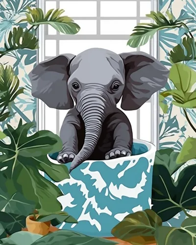 Vista 24 de Pintura por números para adultos, baño, animales, bricolaje, pintura al óleo digital, pintura acrílica, cebra, arte de pared, hojas verdes, bañera