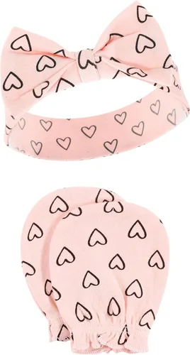 Vista 87 de Hudson Baby Conjunto de diadema de algodón y manoplas para rascar para bebé