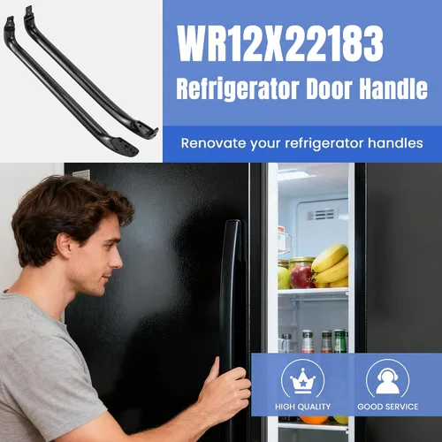 Vista 5 de AMI PARTS WR12X22183 Manija de puerta de refrigerador (negro) Sustituye WR12X11008 WR12X11009 WR12X20142 3290412 AP5948588 PS9494525 EAP9494525