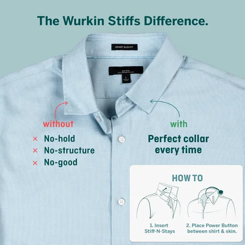 Vista 5 de Würkin Stiffs Varillas Magnéticas de Plástico para Cuello Como se Vio en Shark Tank Insertos de Cuello Stiff-N-Stays
