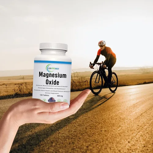 Vista 7 de Suplemento de magnesio de 400 mg [alta potencia] – Óxido de magnesio para apoyo inmunológico, recuperación muscular, calambres en las piernas