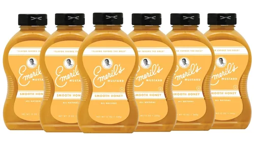 Vista 2 de Emeril Lagasse Mostaza gourmet – Dijon, jalapeño y dulce picante – 12 oz de salsa de mostaza natural prémium (individual/paquete de 1, Dijon)