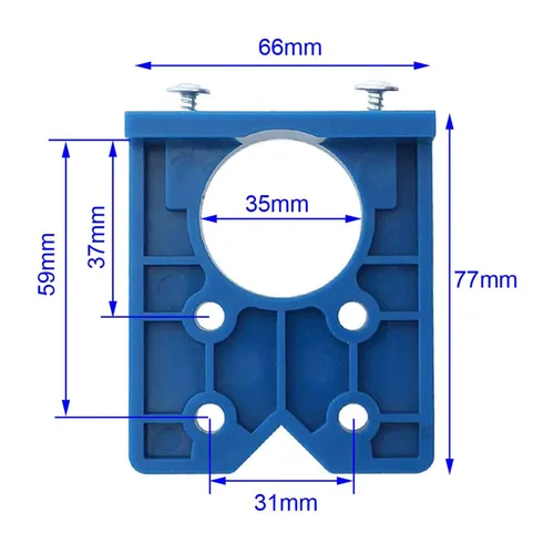 Vista 2 de Taladro de plantilla de bisagra 1.378 in Kit de herramientas de perforación ocultas para muebles de puerta y ventana