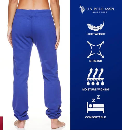 Vista 3 de US Polo Assn Pantalón pijama deportivo para mujer esencial de felpa francesa para dormir descansar o correr