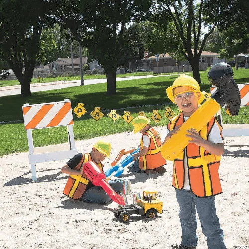 Vista 3 de Fun Express Sombreros de construcción amarillos para niños, juego de 12
