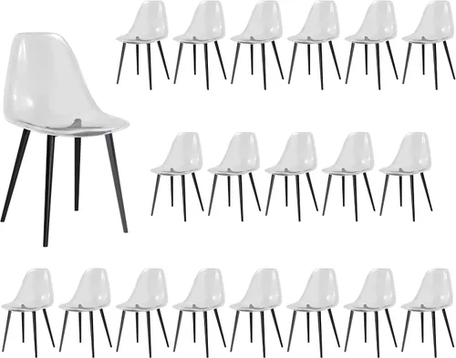 Vista 23 de Baysitone Juego de 4 sillas de comedor transparentes, sillas modernas de cocina con asiento transparente, sillas laterales de acento acrílico