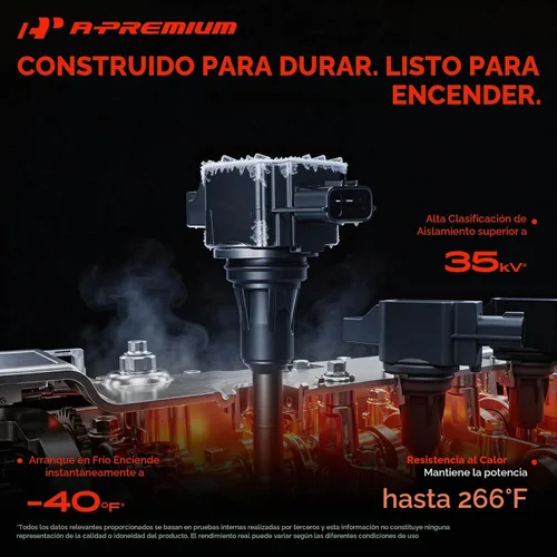 Vista 5 de A-Premium Paquete de bobinas de encendido del motor compatible