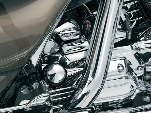 Vista 4 de Kuryakyn 8264 Accesorio de acento de motocicleta: cubierta de boquilla de llenado de aceite para motocicletas Harley-Davidson 1993-2006, cromo