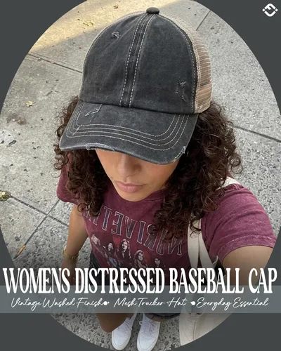 Vista 2 de Funky Junque Distressed Mesh Low Profile Trucker Hat Snapback Cap Paquete de 2: camuflaje negro y negro