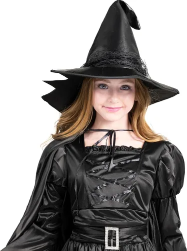 Vista 6 de Disfraz clásico de bruja malvada gótica, bruja negra para Halloween