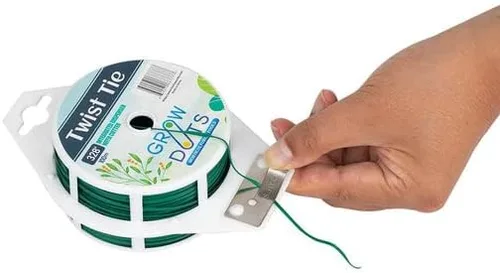 Vista 5 de Lazos giratorios de 328 pies (328.1 ft) para plantas con cortador, cable de amarre de alambre para jardinería, oficina, hogar, cuerda fija
