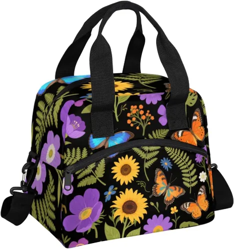 Vista 14 de Lonchera con bandera británica estadounidense, para mujeres, adultos, hombres, reutilizable, linda, lonchera de mano, bolsas enfriadoras
