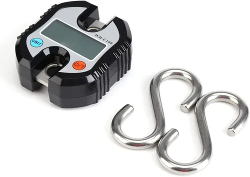 Vista 5 de Mini báscula digital de grúa pequeña báscula de grúa en forma de S 3307lbs1102lbs de doble precisión con pantalla LCD báscula electrónica portátil