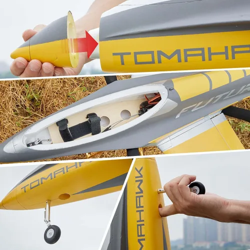 Vista 4 de Aviones FMS RC Jets Futura 64MM EDF Sport Jet Verde aviones de control remoto para adultos para entrenadores EDF para principiantes aviones