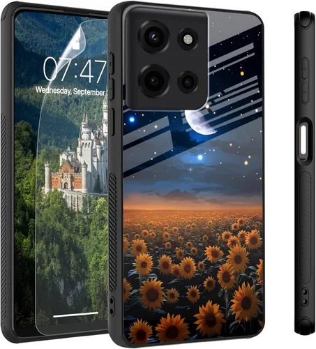 Vista 47 de Funda para Motorola Moto Edge 2022, cubierta trasera de vidrio templado con protector de pantalla, funda protectora a prueba de golpes para Motorola