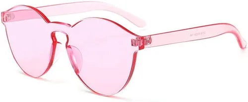Vista 3 de Armear Gafas de sol redondas sin montura retro para mujer, lentes tintadas de una pieza