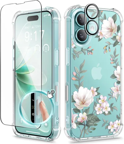 Vista 26 de GVIEWIN - Funda para iPhone 11 con protector de pantalla + protector de lente de cámara, cubierta protectora transparente suave de poliuretano