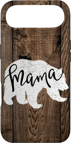 Vista 27 de Woodgrain Rustic Farmhouse Shiplap Brown Wooden Mama Bear Case for iPhone 17
