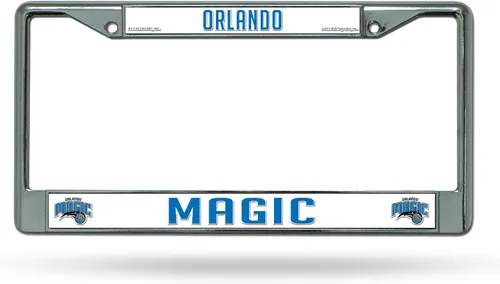 Vista 21 de Rico Industries NBA Basketball Premium 12" x 6" Chrome Frame with Plastic Inserts - Car/Truck/SUV Automobile Accessory