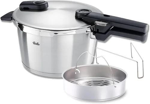 Vista 7 de Fissler Vitaquick - Olla a presión premium, 2.6 cuartos de galón con inserto de vapor y trípode