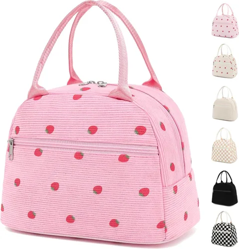 Vista 21 de GYEUKHAM - Bolsa de almuerzo para mujeres, fiambrera para hombres adultos y niños niñas, pequeña y linda, con gran capacidad, bolsa de almuerzo