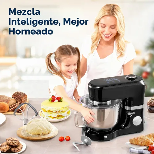 Vista 2 de VIVOHOME Batidora de pie con fermentación, preajustes de un toque, batidora eléctrica de masa con tazón de 6 cuartos, batidora de pie de cocina