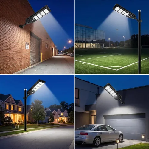 Vista 6 de LANGY 2PACK Luces solares de calle para exteriores 200000 lúmenes con control remoto, sensor de movimiento de atardecer a amanecer, lámpara solar