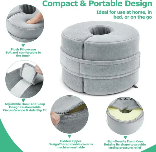 Vista 4 de Almohada de elevación de pies, almohada de tobillo para dormir con espuma de alta densidad, almohada de soporte para piernas para elevar los pies