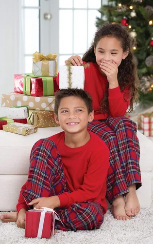 Vista 3 de PajamaGram Pijamas de Navidad para la Familia, Hombre LG Rojo