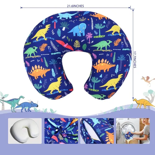 Vista 3 de Cloele - Funda de almohada de lactancia para almohadas de lactancia materna, dinosaurio azul