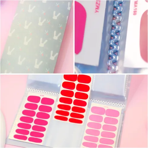 Vista 4 de Álbum de recolección de 120 ranuras para tiras de esmalte de uñas, envolturas completas para uñas de los pies, carpetas de almacenamiento vacías