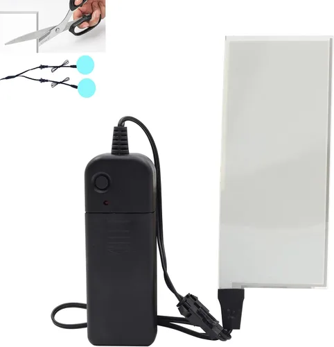Vista 9 de Hojas de luz LED brillantes con ojos, panel EL electroluminiscente de 10 * 10 cm, lámina de luz para decoración, lámpara de hoja con inversor