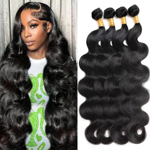 Vista 12 de Body Wave Human Hair Bundles with Closure 10A Brazilian Human Hair 3 Bundles with 4x4 HD Lace Closure Free Part 100% Unprocessed Virgin Hair Natural
