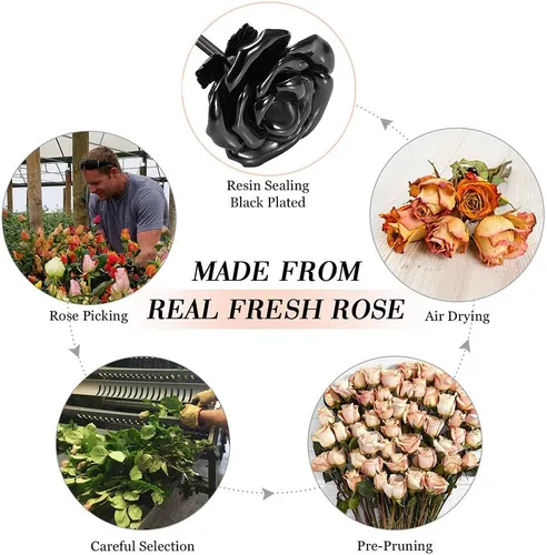 Vista 5 de XSMZB Urnas de cremación de rosas para cenizas, tallo largo, colorido recuerdo de cremación de rosas para cenizas, soporte conmemorativo para urna