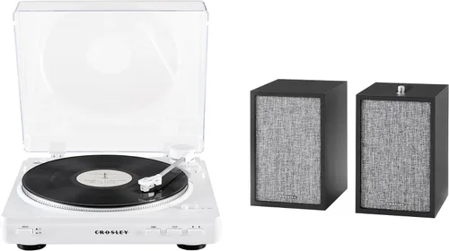 Vista 22 de Crosley KT400A-BK - Tocadiscos Bluetooth de 2 velocidades totalmente automático con altavoces estéreo S100A, color negro